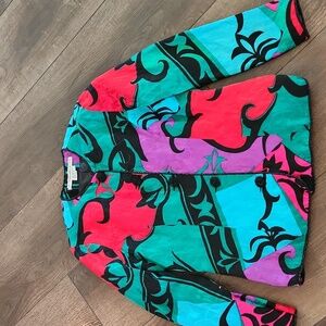 Vintage Anne Crimmins Silk Blouse Abstract Size 6  UMI Collections